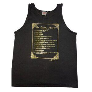Hawaiian Lord's Prayer Graphic Black Tank Top Shirt Women's Size Large